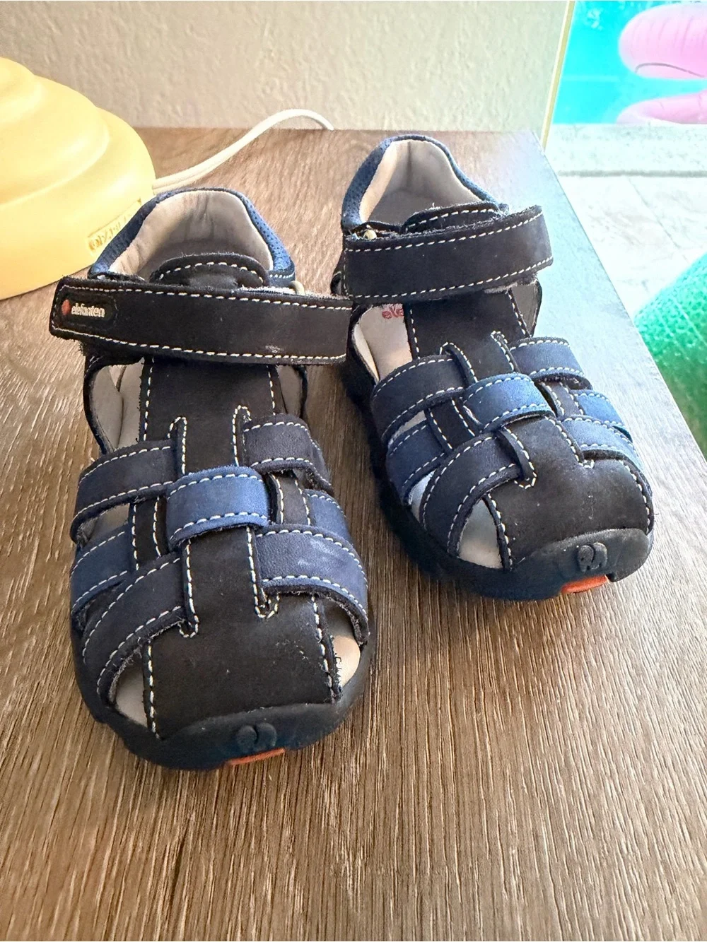 Elefanten Navy Blue Closed Toe Leather Sandals Toddler NWOT
